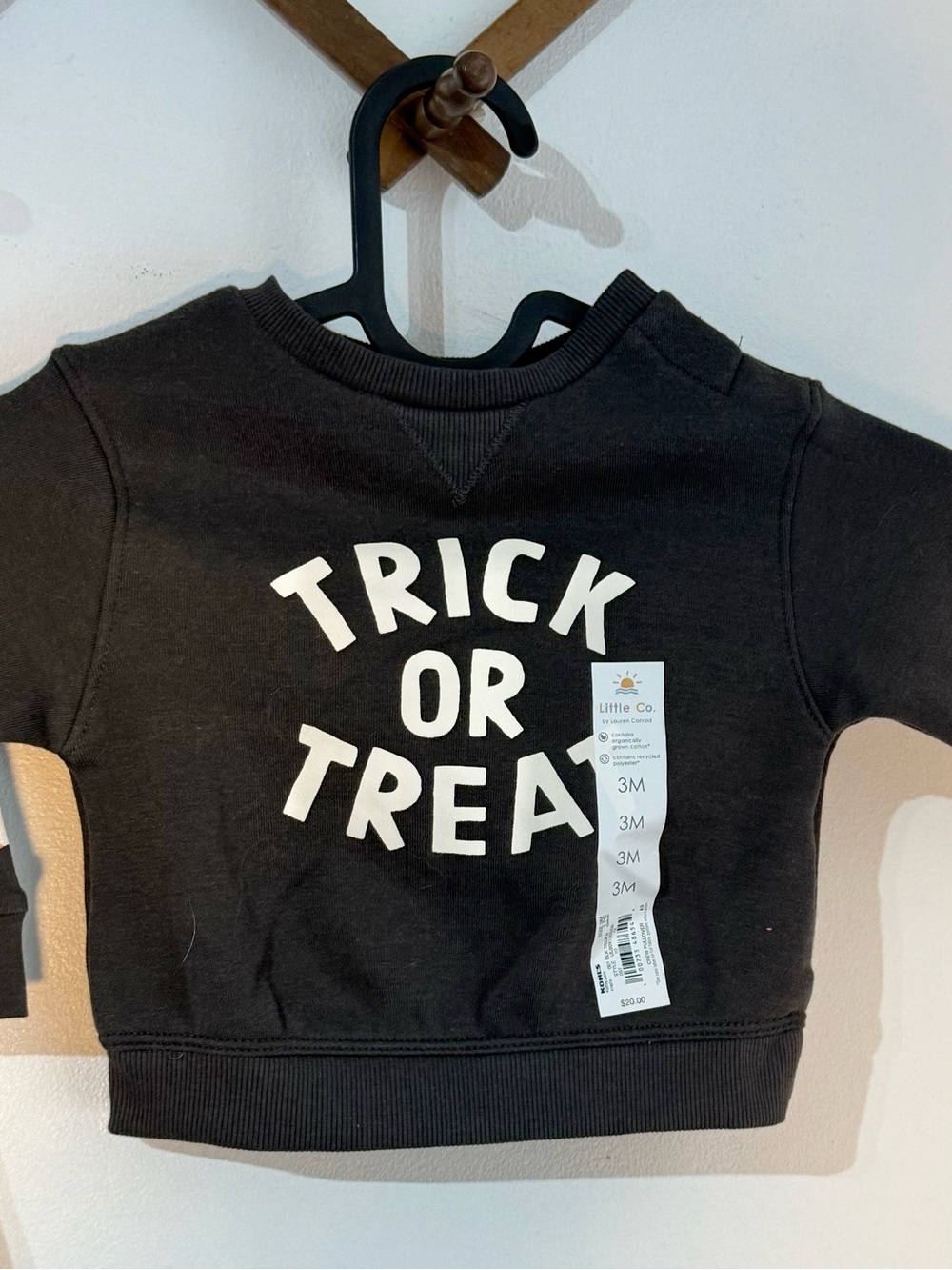Little Co. by Lauren Conrad 2-pc Pajama grey ghost set&trick or treat sweatshirt - Picture 4 of 5